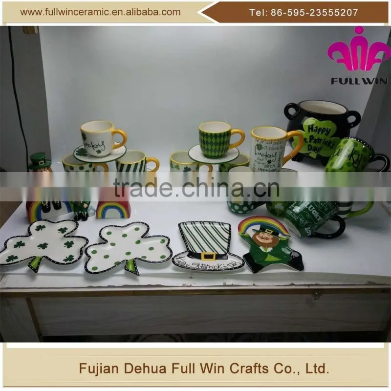 Happy St Pattick's Day Ceramic Jar with double handle