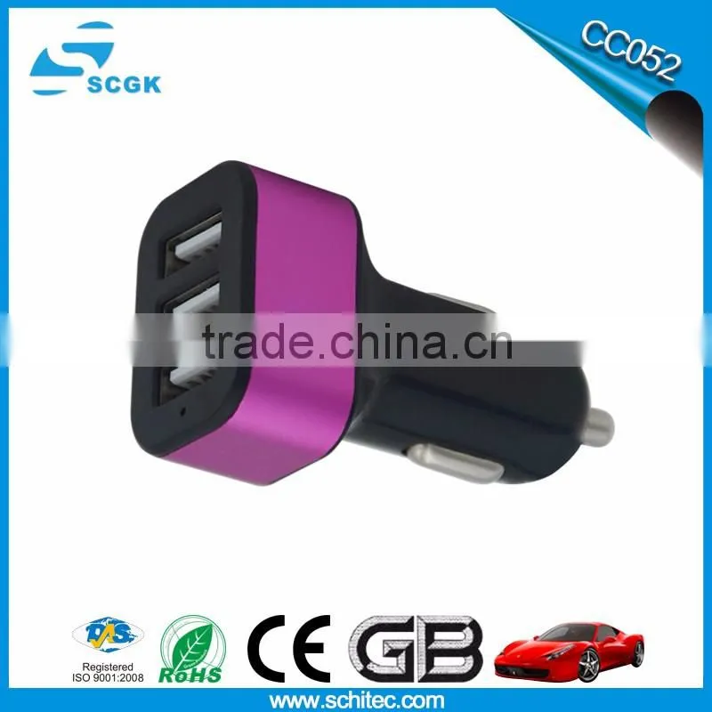 cheap price portable mini three usb car charger