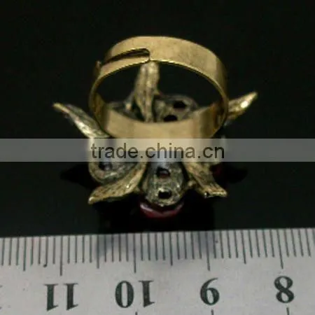 fashion crystal resin flower rings jewellery