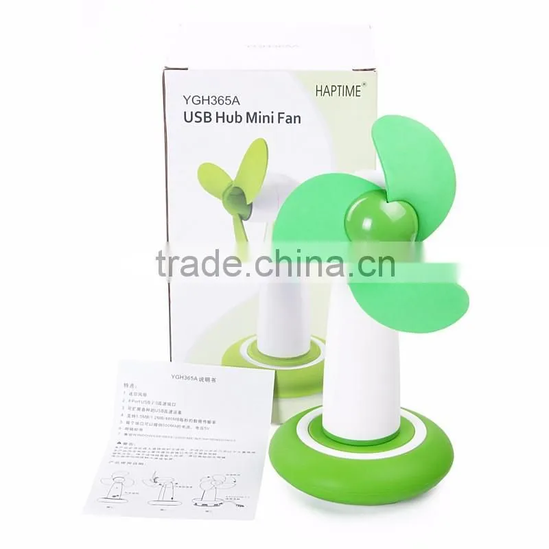 Breeze Pro, USB-Powered 92mm Desktop Fan, Adjustable Fan Speed and Blowing Angle, 4-Port USB Data Hub