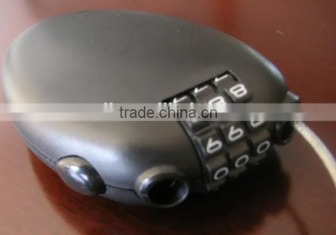 3 combinations retractable cable lock padlock