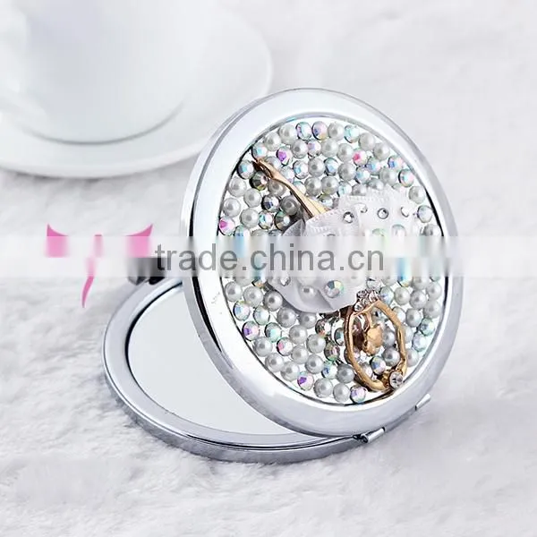 Ballet girl design custom logo rhinestone promotion gift makeup mirror professional