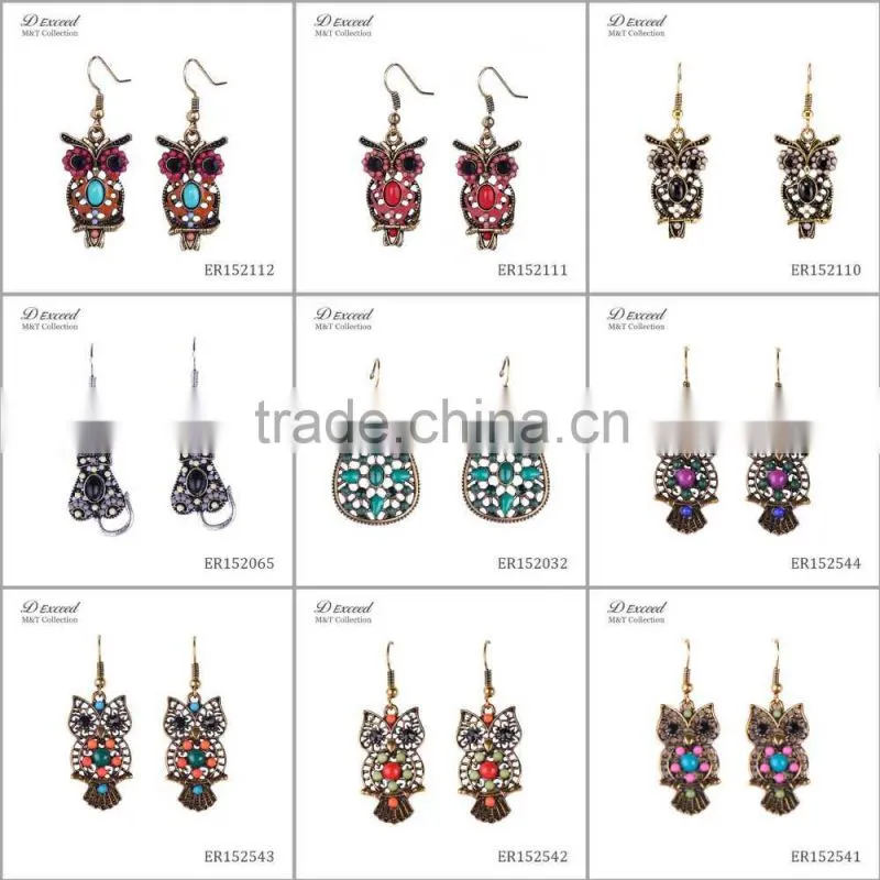 Yiwu Wholesale Jewelry Factory Fashion Ethnic Bohemian Beaded Acrylic Drop Earrings Piercing Tassels Dangle Earrings