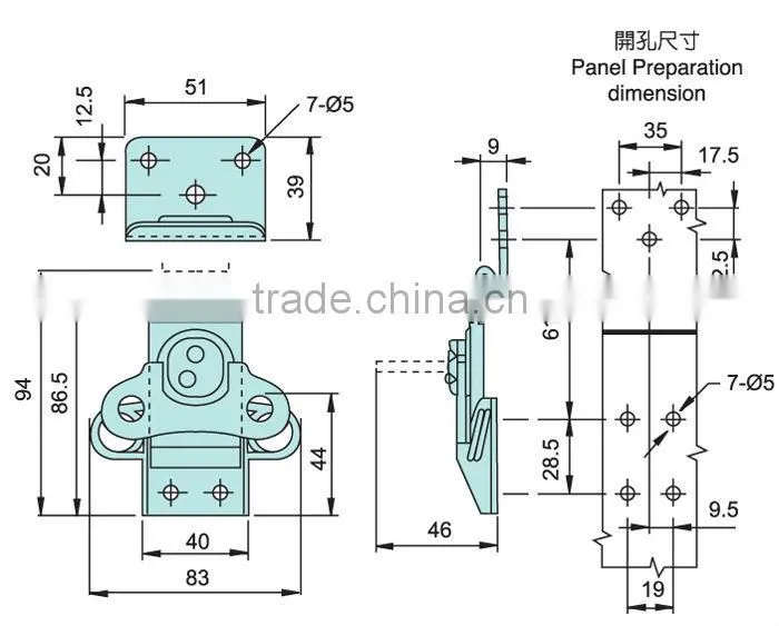 TS-2011 sensor boxes audio equipment power distribution cabinet cam toggle latch