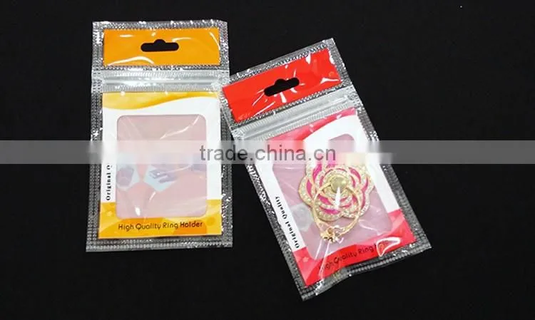 cheap plastic bag printing for the mobile ring laminated poly bag Red Orange printed zipper bag