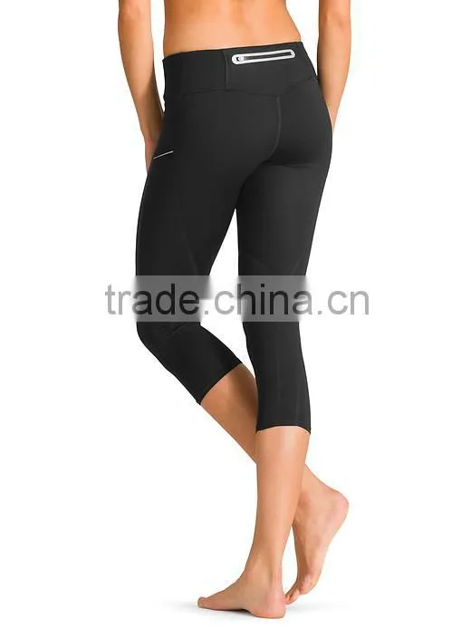Cropped women yoga pants for running sports yoga top quality lady compression leggings