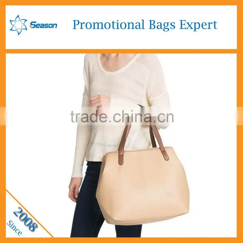 Simple women Pu tote bag for shopping wholesale handbag china