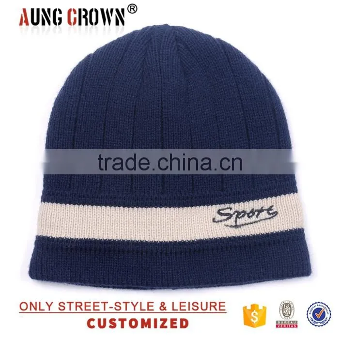 navy soft acrylic beanie cheap