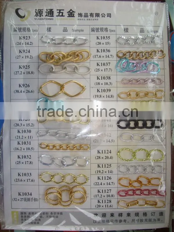 1.8mm thick colorful small oval shape aluminum chain