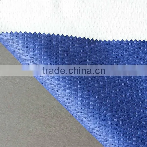 PU 0.6mm TC backing embossed leather for india market