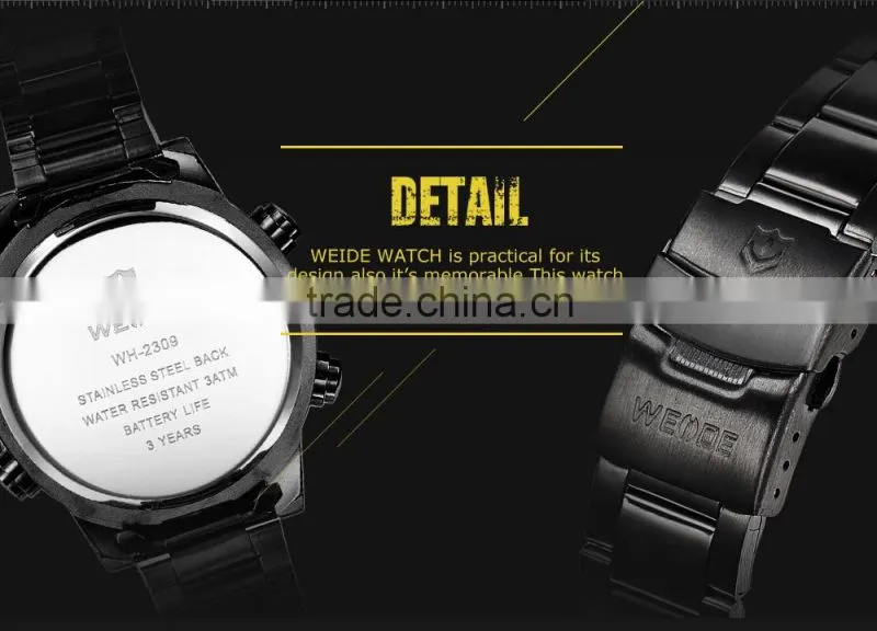 2016 New Arrival Weide Fashion Business Man Watch Brand Analog Digital Led Wrist Watch