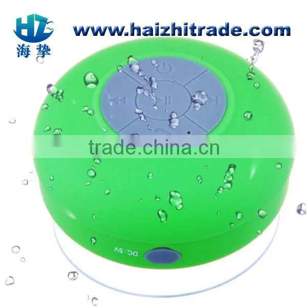 Most popular bulit-in li-ion battery bluetooth waterproof mini speaker and sucking disc function