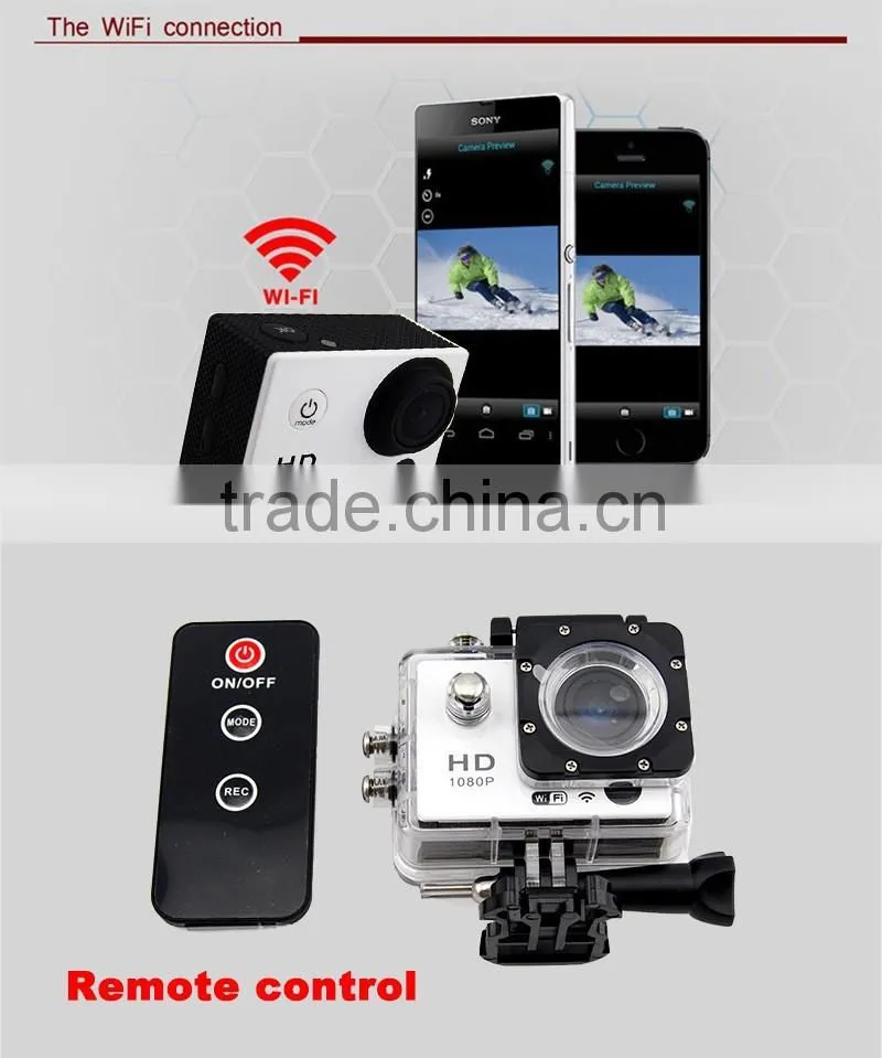 2.0inch wifi remote control sports action camera sj4000 for bike/motorbike/skiing/ skating