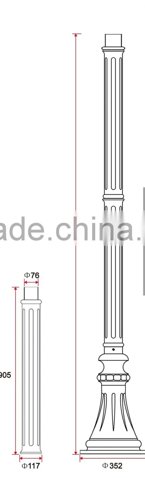 B060 Antique Cast Aluminum Street Lamp Post