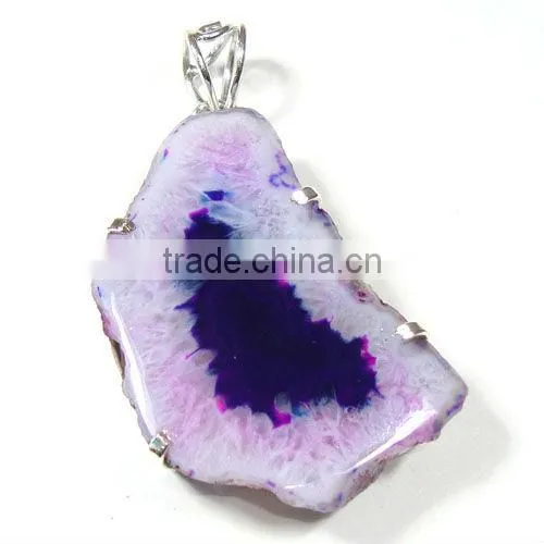 925 Stamped Sterling Silver Citrine Semi Precious Gemstone Pendant