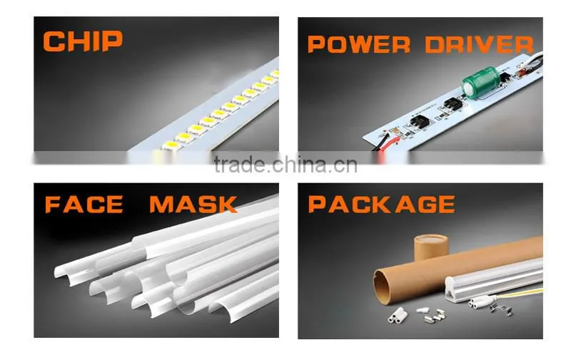 110v 220v B22 E27 3000K 4500K 6000K OEM ODM Alumimun and PC yellow led tube light