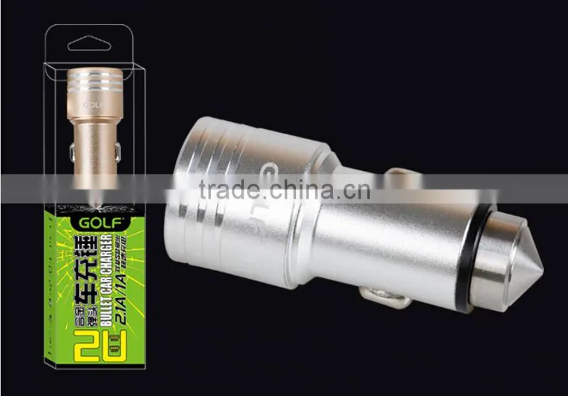 Metal Quick Charge 2.0 Car Mobile Charger Dual USB Output Quick Charge USB For Tablets ,mobile phone