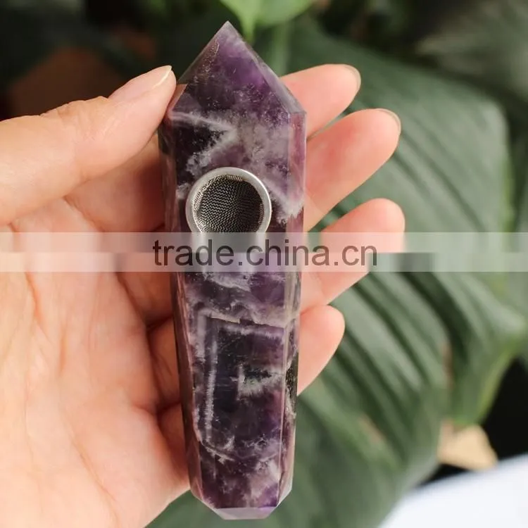Wholesale Natural dream amethyst Crystal Quartz Smoking Pipes