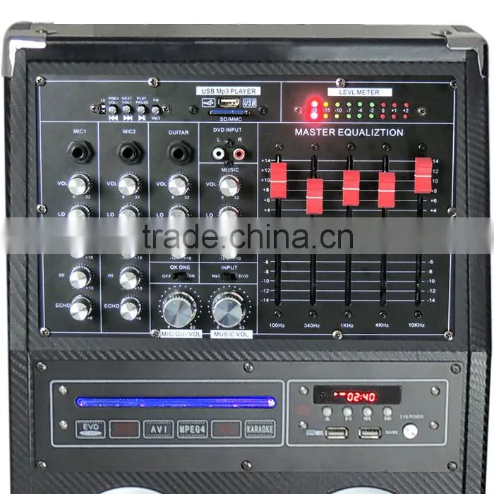 2016 willico active DJ speaker with DVD/USB/SD/FM/EQ/REMOTE CONTROL 9" screen wws-23