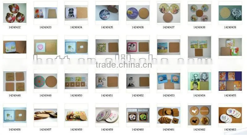 wholesale custom printed cork coaster cork cup mat