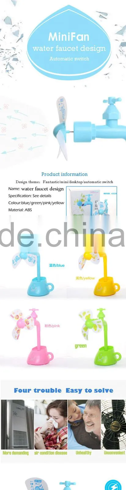 Hot selling new product plastic toy mini usb table fan