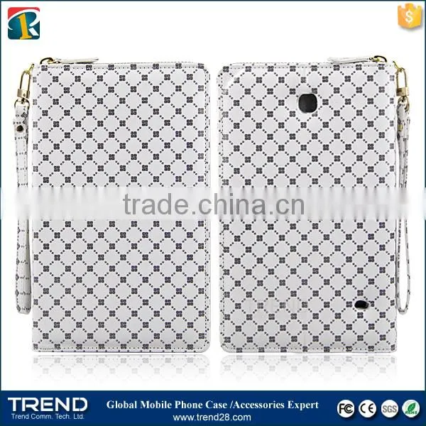 market online zipper leather case for Galaxy Tab 4