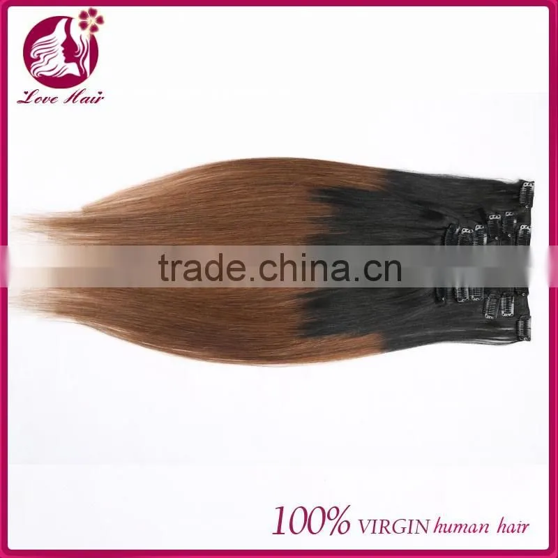 Best Quality virgin brazilian hair weaving clip in human hair extensions