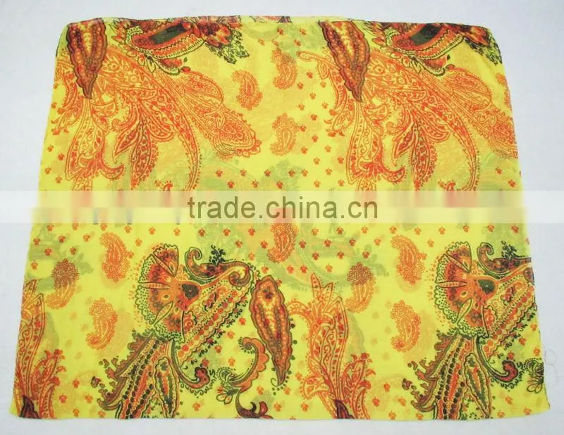 2014 hot sale fashion large size pareo green pareo polyester voile beach pareo