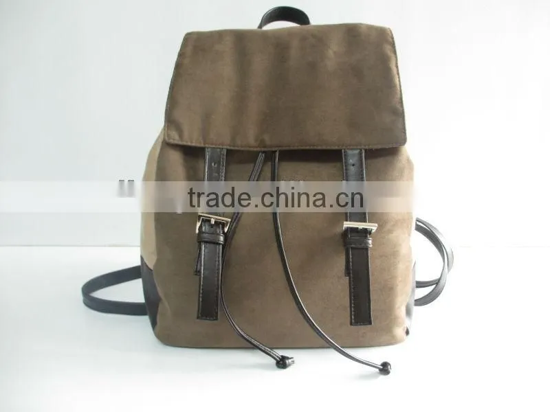 New design fashionable suede backpack 2016