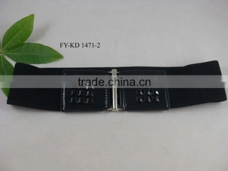 black acryl diamond elastic trouser belt