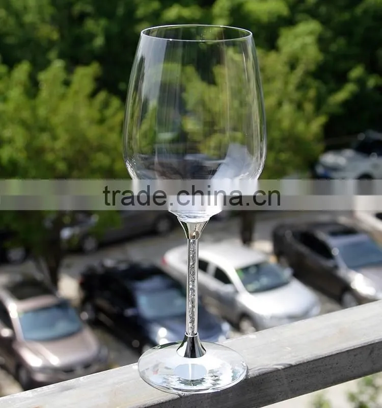 Wholesale 550 ml Goblet crystal stylish red wine glasses/ drinking glasses wine aluminium foil for patty