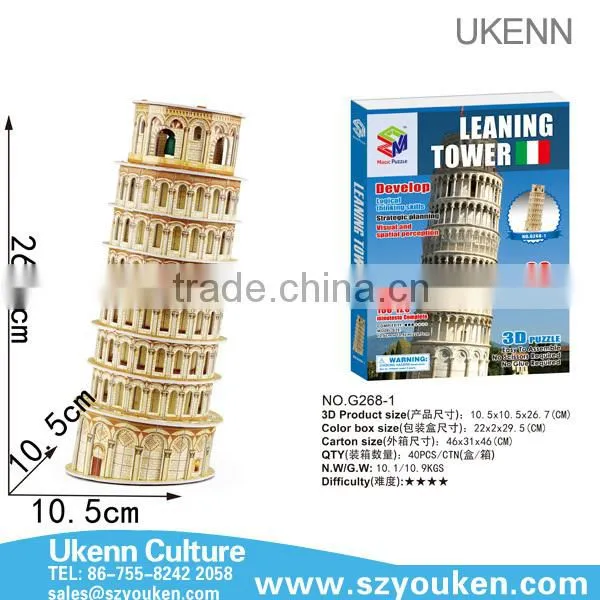 2015 Halloween Castle diy intelligent toys 3d paper jigsaw puzzle