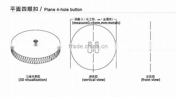 18L plane 4 hole pearl effect shirt button
