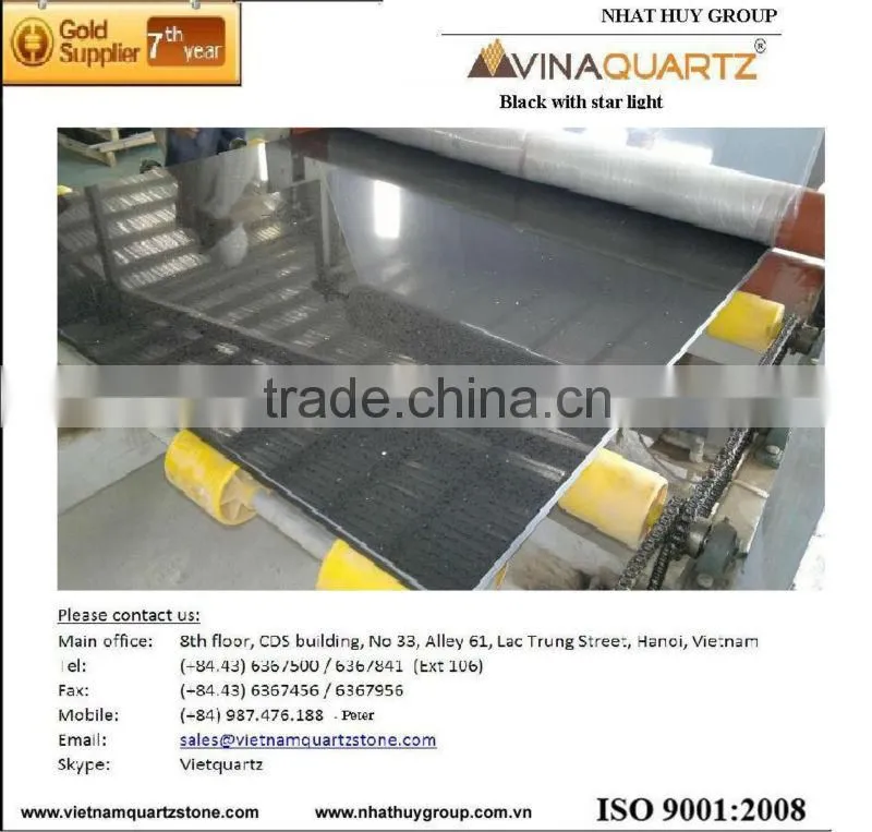 Black Galaxy Starlight Artificial Quartz Surface