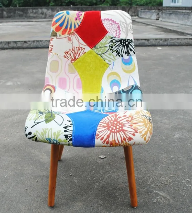 Patchwork dining room chairs cheap with four wood legs