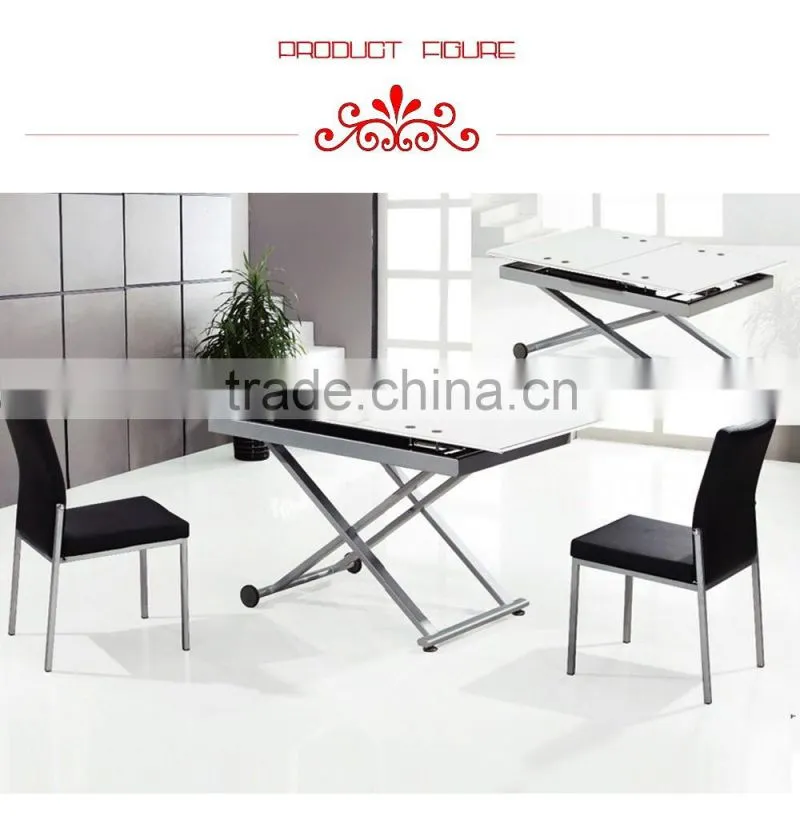 Extension Glass Dining Table With Folding Design