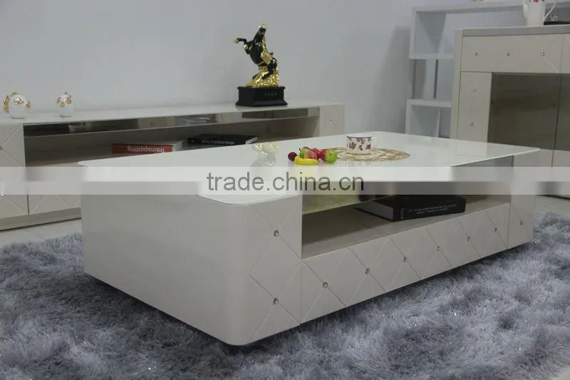 elegant crystal high glossy coffee table 1612