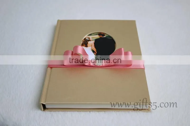 Gold Wedding Guest Book with photo frame