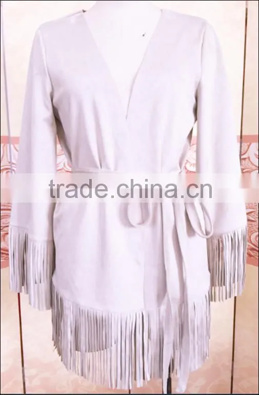 cheap newest ladies and girls beautiful fashion women irregular fringed suede jacket