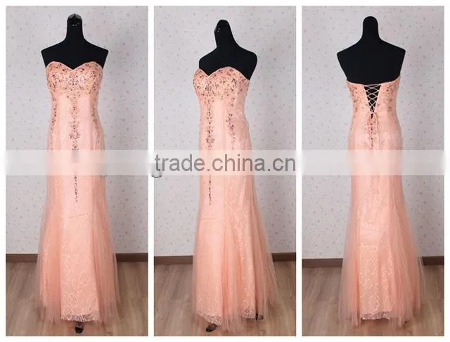 Off Shoulder Backless Sexy Elegant Lace Ivory Long Beaded Fashion Evening Dress