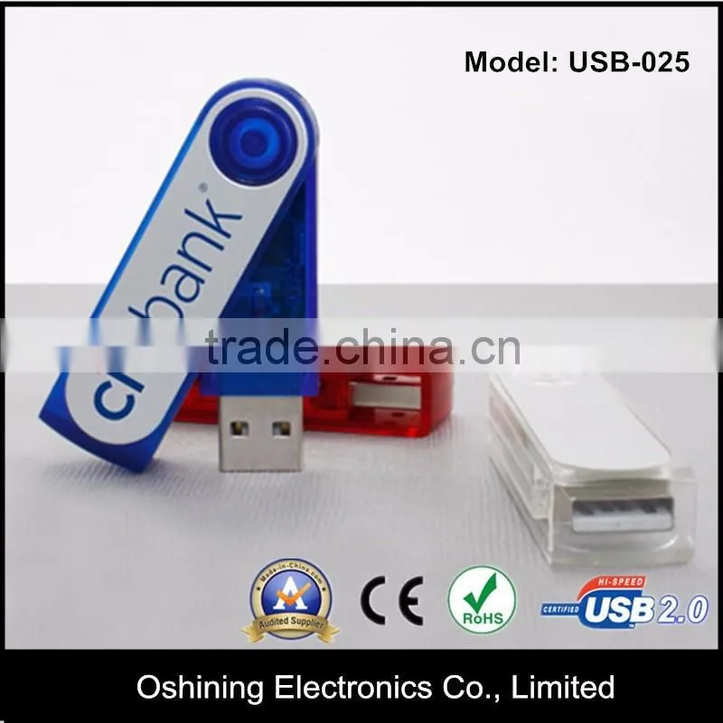 Bulk buy Folding Twist USB Pen Drives 8GB/16GB/32 GB/ 64 GB/ micro Swivel USB 2.0 Flash Drive(USB-025)
