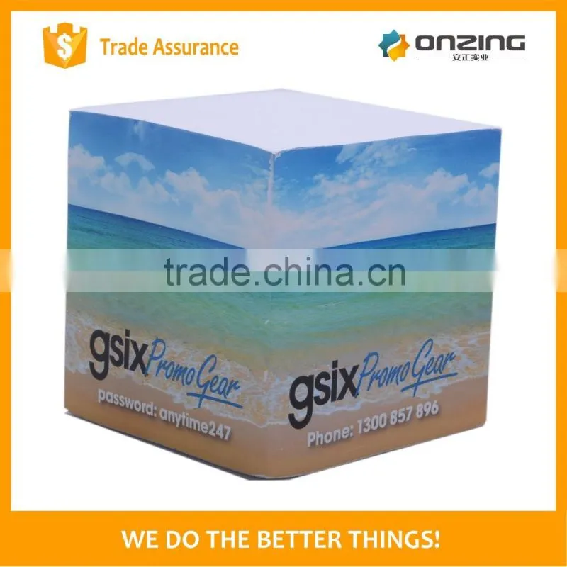 Sticky woodfree paper custom printing on sides cube notepad sticky