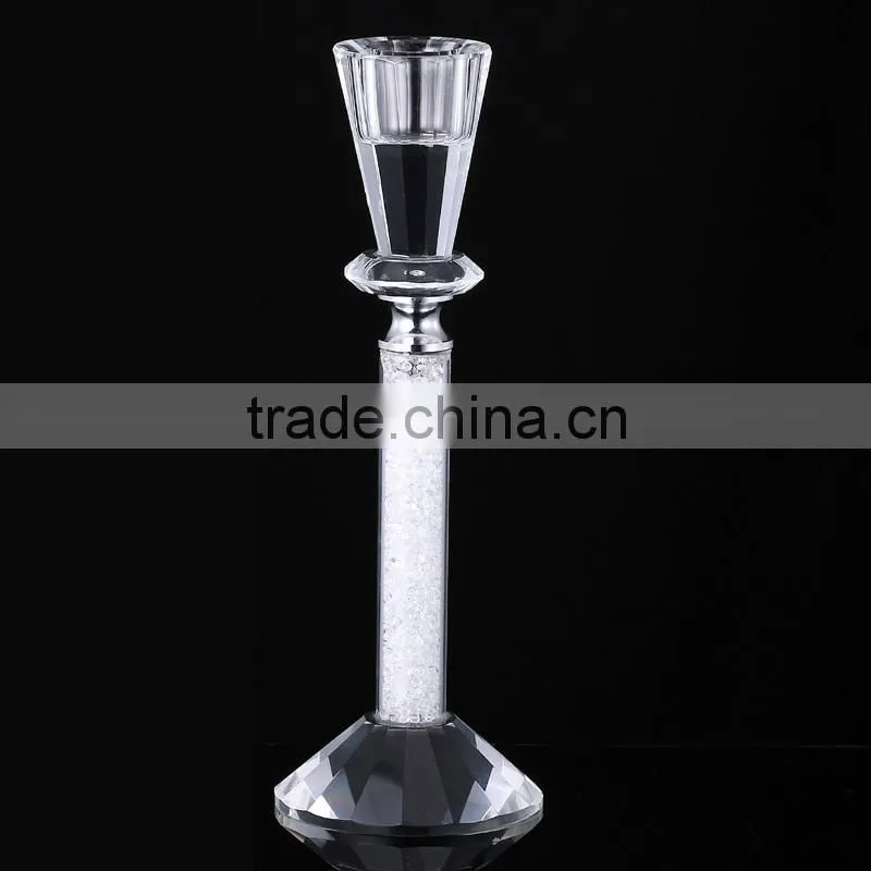 Popular European wholesale tall crystal glass candle holders
