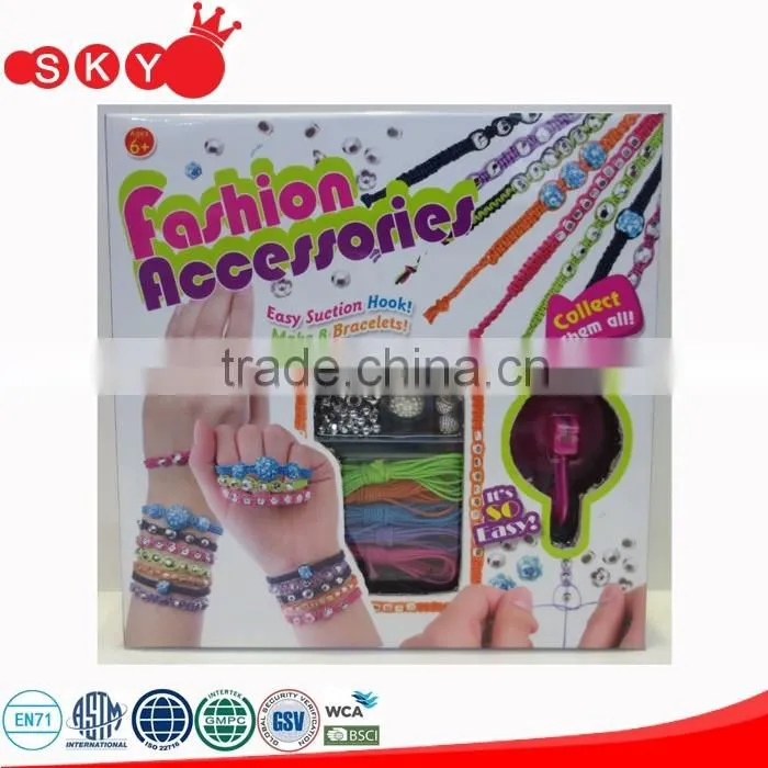 2016 Beautiful kids plastic diy jewelry bead set jewelry toy make up toy diy toy