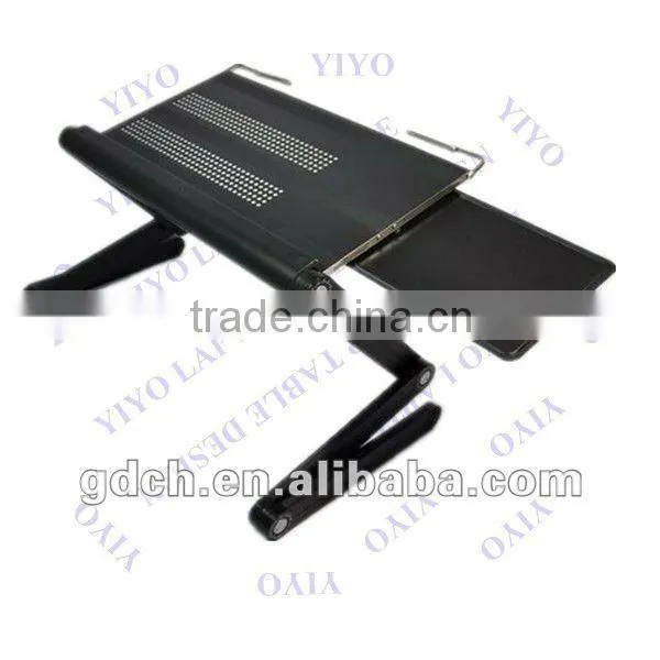 Folding Metal Laptop Table in Bed, Portable Aluminum Laptop Stand Computer Desk