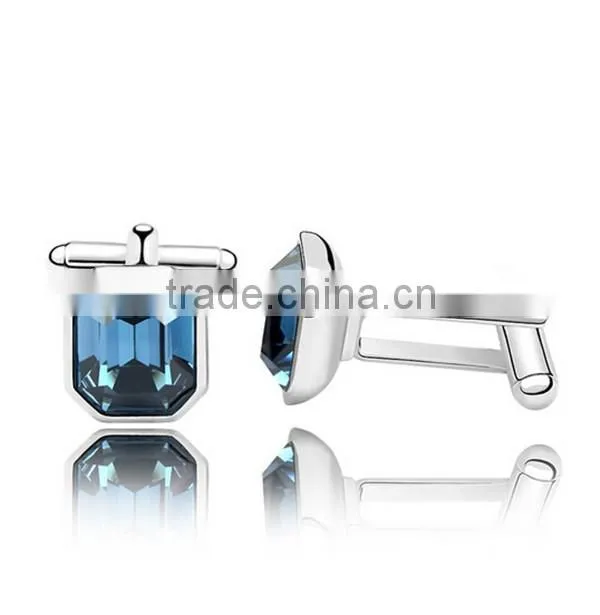 Factory directly europe alloy matel shiny crystal cuff link mens 2016 cufflinks jewelry