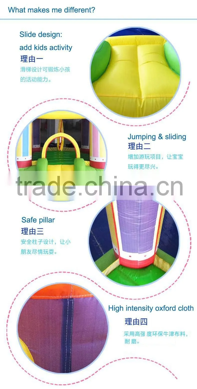 Factory direct sale low price kids inflatable jumping castle slide for sale