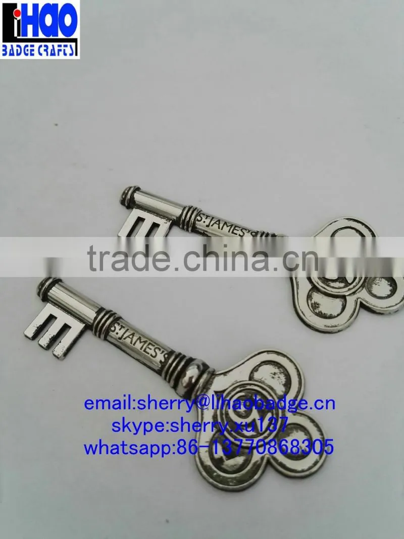 souvenir metal antique color key,zinc alloy die casting key shape tag
