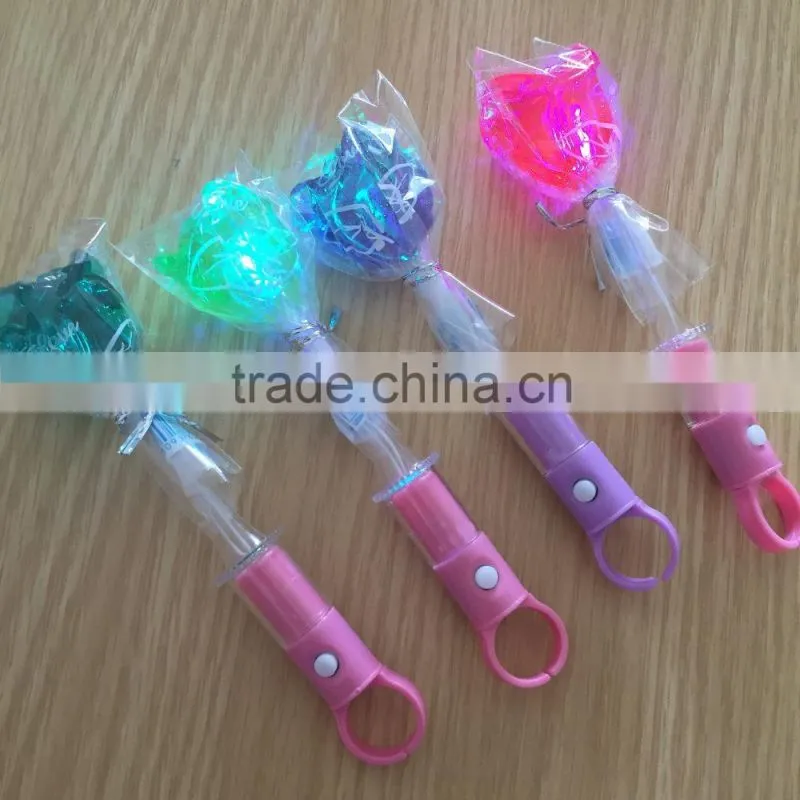 rose flower shape light up glow stick lollipop candy