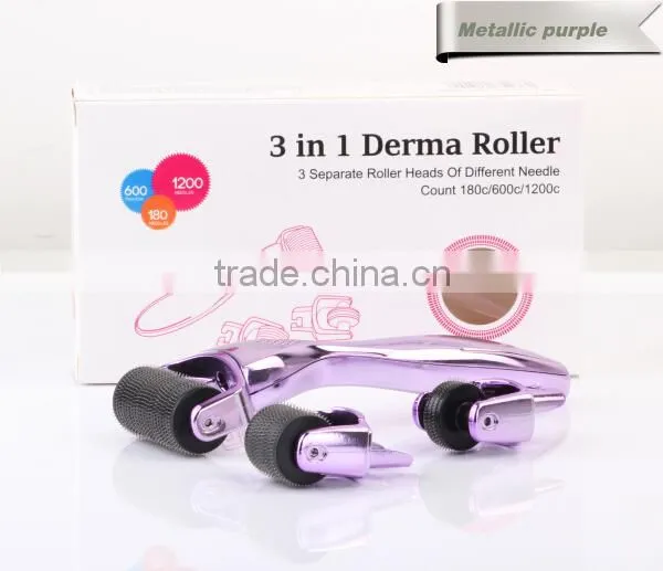 Derma Roller 3 In 1 Kit 3 Replaceable Heads In One Set Dermaroller